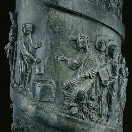 Sfânta Muceniţă Fotini Samarineanca - basorelief pe coloană de metal, Hildesheim, Germania