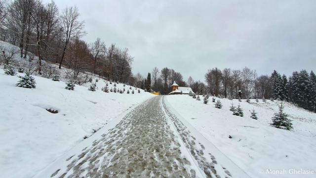 (Foto) Prima zăpadă la Mănăstirea Sihăstria