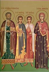 Sfântul Mare Mucenic Eustatie și soția sa Teopista, cu cei doi fii: Agapie și Teopist