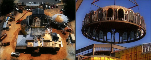 O turlă de 45 de tone a fost plasată în partea superioară a unei noi biserici ortodoxe din Columbia