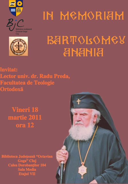Expoziţie dedicată Mitropolitului Bartolomeu la Biblioteca judeţeană din Cluj Expoziţie dedicată Mitropolitului Bartolomeu la Biblioteca judeţeană din Cluj
