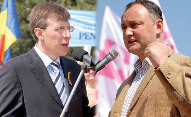 Liberalul Dorin Chirtoacă şi comunistul Igor Dodon Turul doi la Chişinău