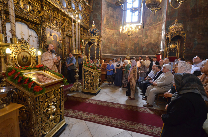 Predica de la Sfârșitul Sfintei Liturghii a fost rostită de pr. Constantin Sturzu, consilier cultural al Arhiepiscopiei Iașilor Hramul Mănăstirii Golia