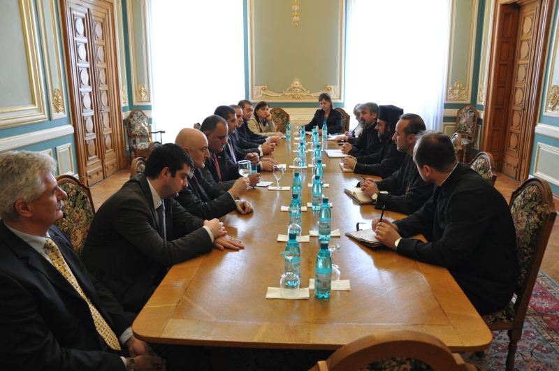 Preşedintele Parlamentului Georgiei în vizită la Patriarhia Română