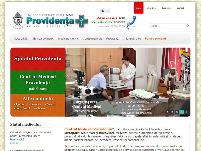 Serviciile medicale „Providenţa”, prezentate pe o nouă platformă web Serviciile medicale „Providenţa”, prezentate pe o nouă platformă web