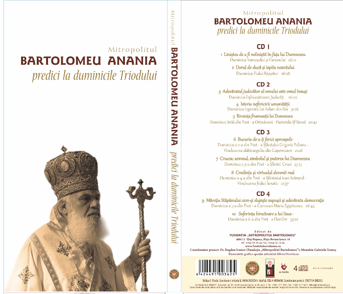 A apărut primul album audio cu predicile Mitropolitului Bartolomeu A apărut primul album audio cu predicile Mitropolitului Bartolomeu