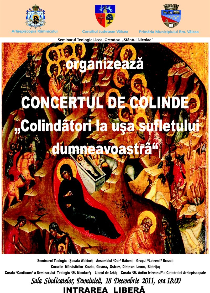 &quot;Colindători la uşa sufletului&quot; - Concertul tradiţional de colinde al Arhiepiscopiei Râmnicului