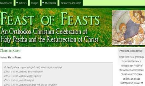 Statele Unite: un site ortodox de resurse pascale