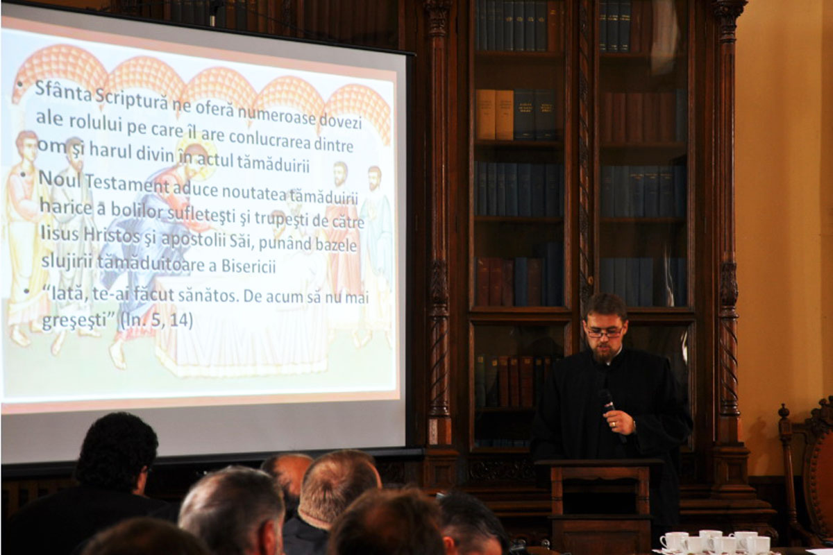 Părintele Vasile Ţarcă, preot la parohia Bordea a comunei Grajduri, Protopopiatul Iaşi 3, a prezentat referatul „Suferinţa şi înţelegerea ei prin credinţă“ „Cea mai mare suferinţă vine din lipsa de sens a vieţii“