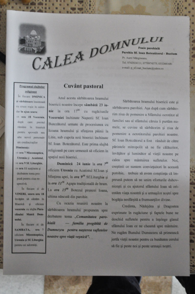 Pelerinaj misionar închinat Naşterii Sfântului Ioan Botezătorul