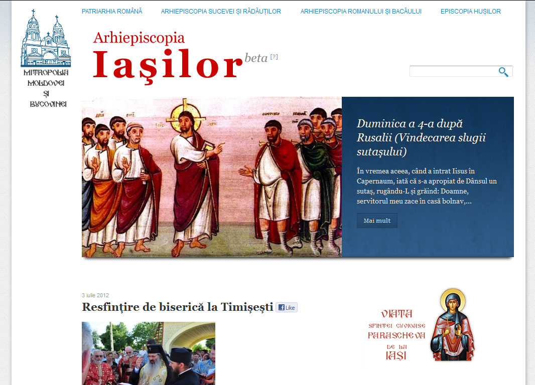Noul sait al Mitropoliei Moldovei şi Bucovinei A fost lansată „Reţeaua de saituri pentru parohiile din Arhiepiscopia Iaşilor“