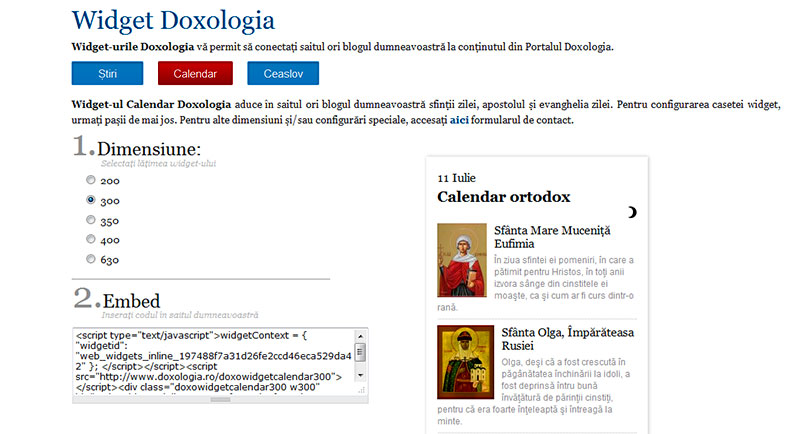 2 widget-uri noi în Portalul Doxologia
