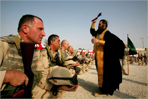 Sfinţirea cu aghiasmă a oraşului Tbilissi