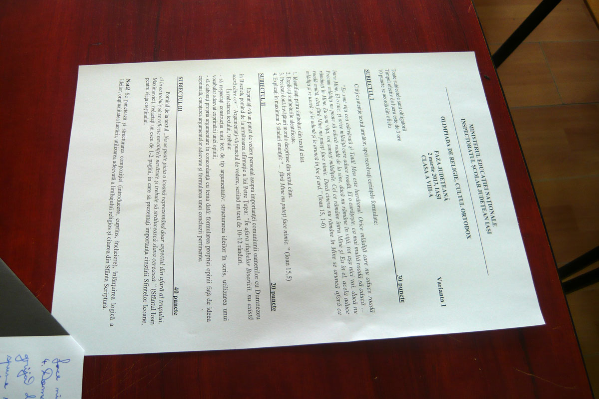 Etapa județeană a Olimpiadei de Religie