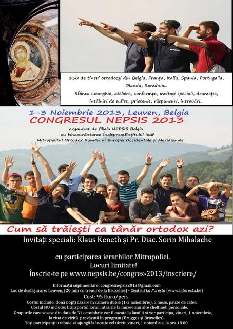 Congresul Nepsis 2013, în Belgia: Cum să trăiești ca tânăr ortodox azi?