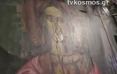 O icoană a Sfântului Arhanghel Mihail din Rodos varsă lacrimi