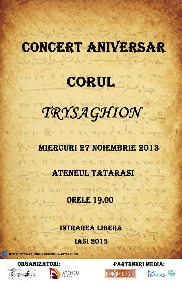 Concert aniversar al Corului „Trisaghion”, la Ateneul Tătărași Iași
