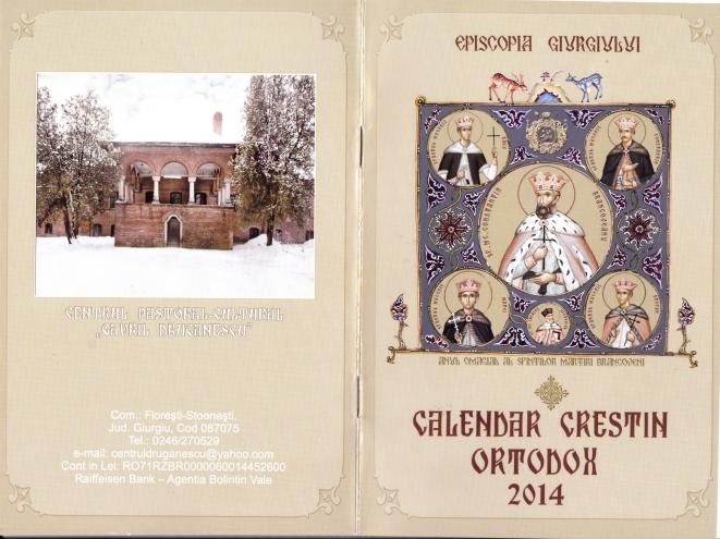 A apărut calendarul bisericesc pe anul 2014
