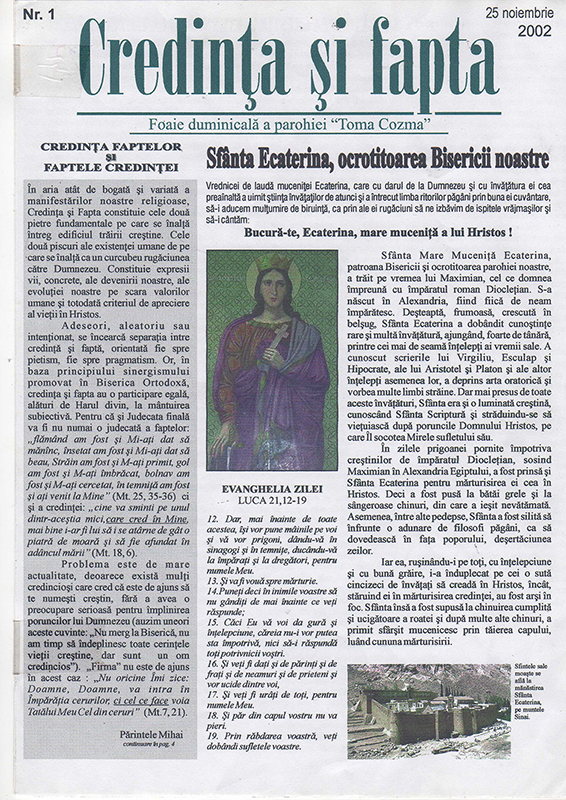 11 ani de la prima apariţie a publicaţiei „Credinţa şi fapta“