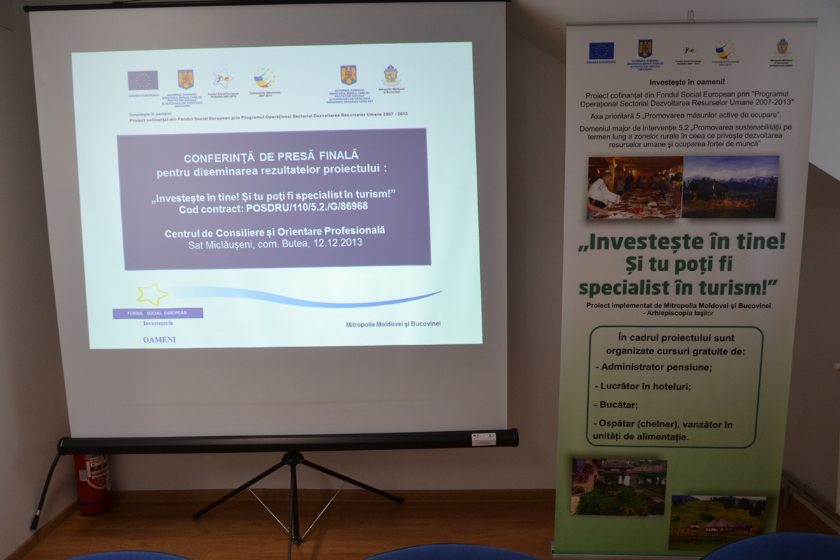 Bilanţul final al proiectului „Investeşte în tine! Şi tu poţi fi specialist în turism!”
