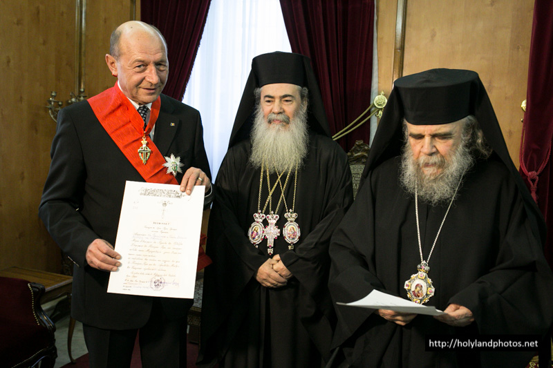 Președintele Traian Băsescu, la Sfântul Mormânt