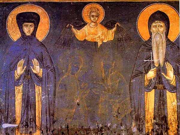 Sfântul Simeon Izvorâtorul de mir şi Sfânta Anastasia (Ana), soţia sa Sfântul Simeon – Izvorâtorul de mir, ctitor al mănăstirii Hilandar