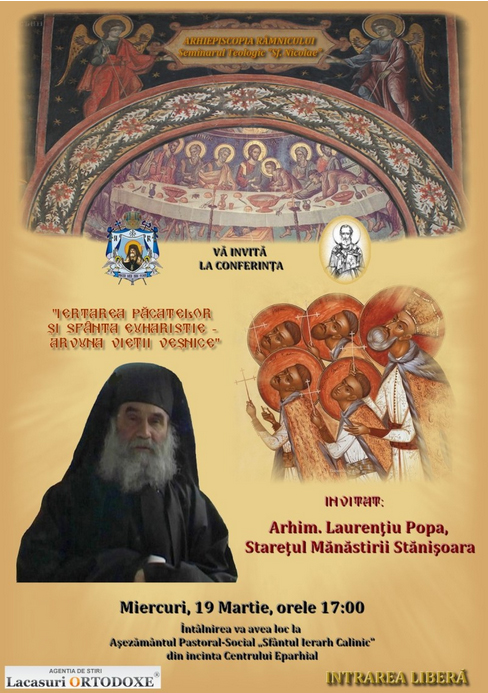 Prima conferinţă duhovnicească în Arhiepiscopia Râmnicului dedicată anului omagial euharistic