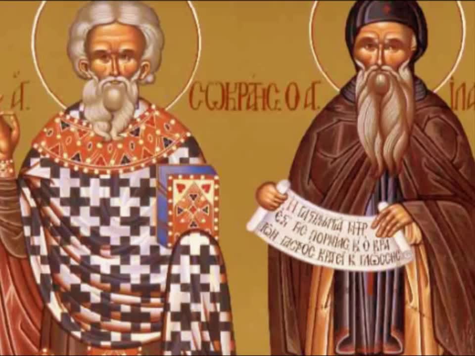 Troparul Sfântului Cuvios Ilarion cel Nou, egumenul Mănăstirii Dalmaţilor (în limba greacă)