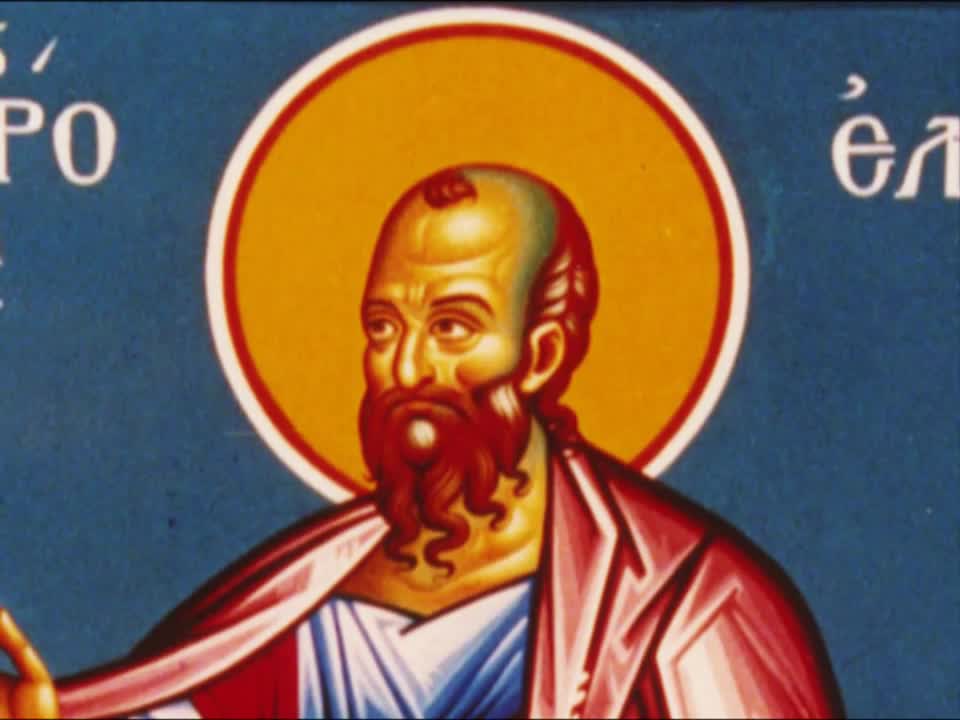 Troparul în greacă al Sfântului Proroc Elisei