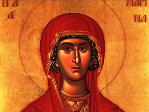 Troparul Sfintei Mare Mucenițe Marina (în limba greacă)