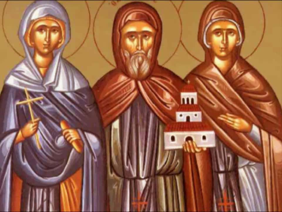 Troparul Sfintei Mare Mucenițe Fevronia (în limba greacă) Troparul Sfintei Mare Mucenițe Fevronia (în limba greacă)