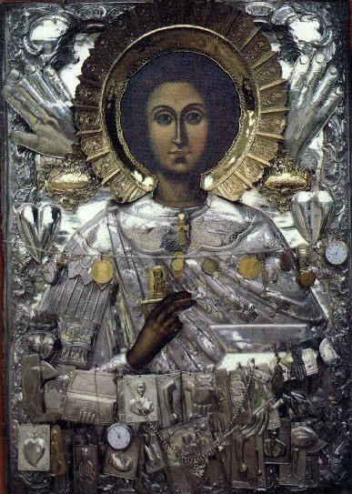 Icoana Sfântului Pantelimon de la Schitul athonit „Sfântul Pantelimon”