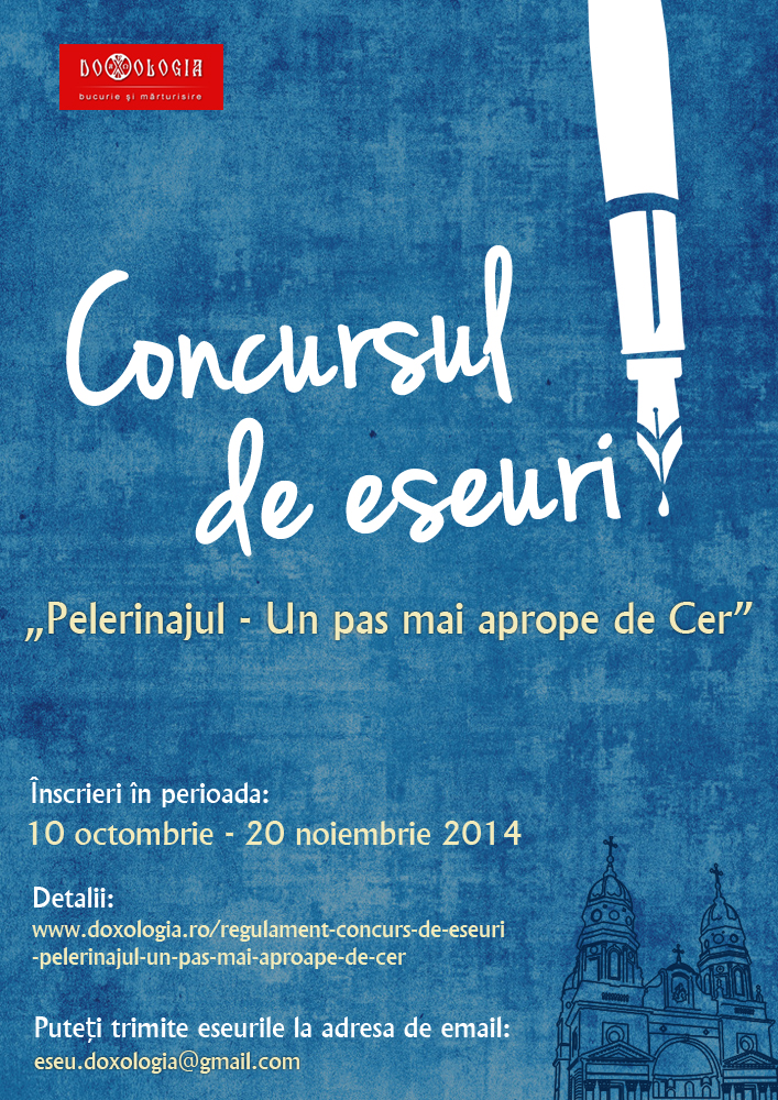 Regulament concurs de eseuri „Pelerinajul – Un pas mai aproape de cer”