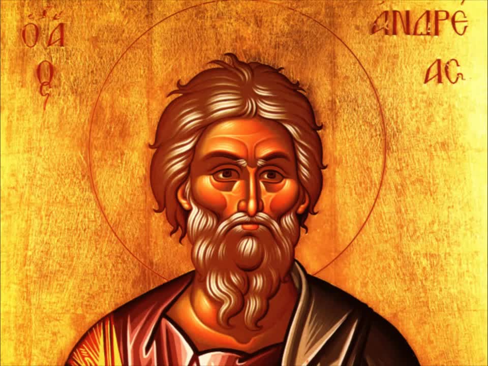 Troparul Sfântului Apostol Andrei, cel Întâi Chemat, Ocrotitorul României (în limba greacă)