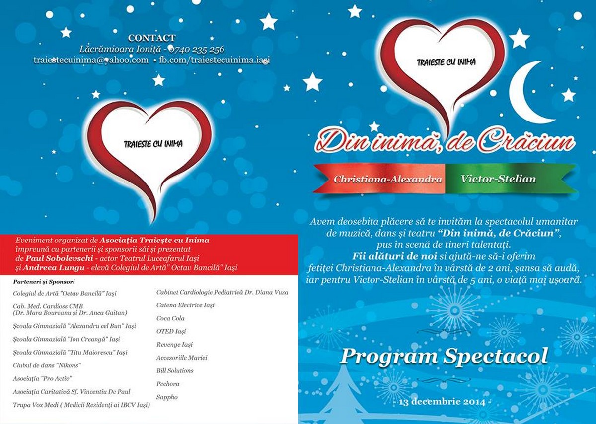 Spectacol umanitar al Asociaţiei &quot;Trăieşte cu inima&quot;