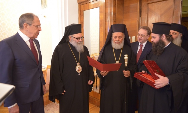 Patriarhul Ioan al X-lea al Antiohiei l-a decorat pe ministrul rus de externe