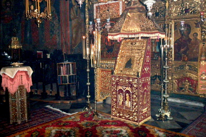 Icoana Maicii Domnului „Imnul Acatist” de la Mănăstirea Dionisiu