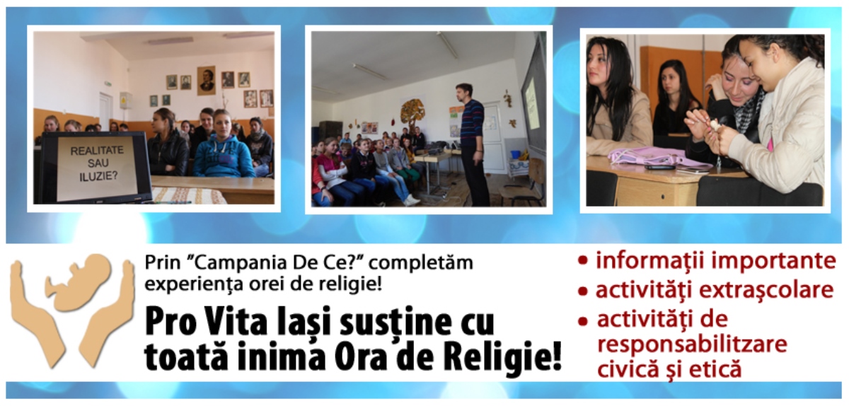 Departamentul Pro Vita al Mitropoliei Moldovei și Bucovinei susține Ora de Religie!