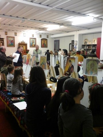 Curs de pictură „Icoana Ortodoxă - urcuş spre cer” în Parohia Prata di Pordenone, Italia
