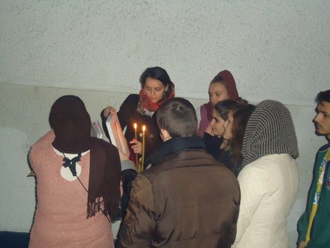 Liturghia Darurilor mai înainte Sfințite cu tinerii Nepsis la Roma