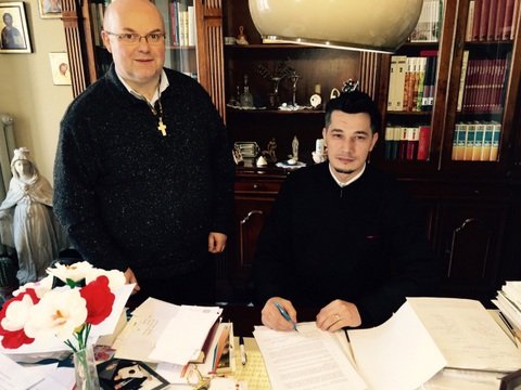 Semnarea Acordului de Comodat pentru biserica „Sf. Ap. Andrei”, filia Parohiei „Sf. Sp. Petru si Pavel” din ASTI