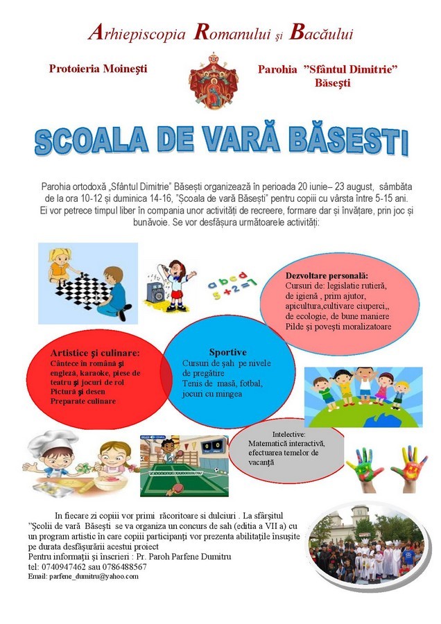 Şcoală de vară în Parohia Băseşti Şcoală de vară în Parohia Băseşti