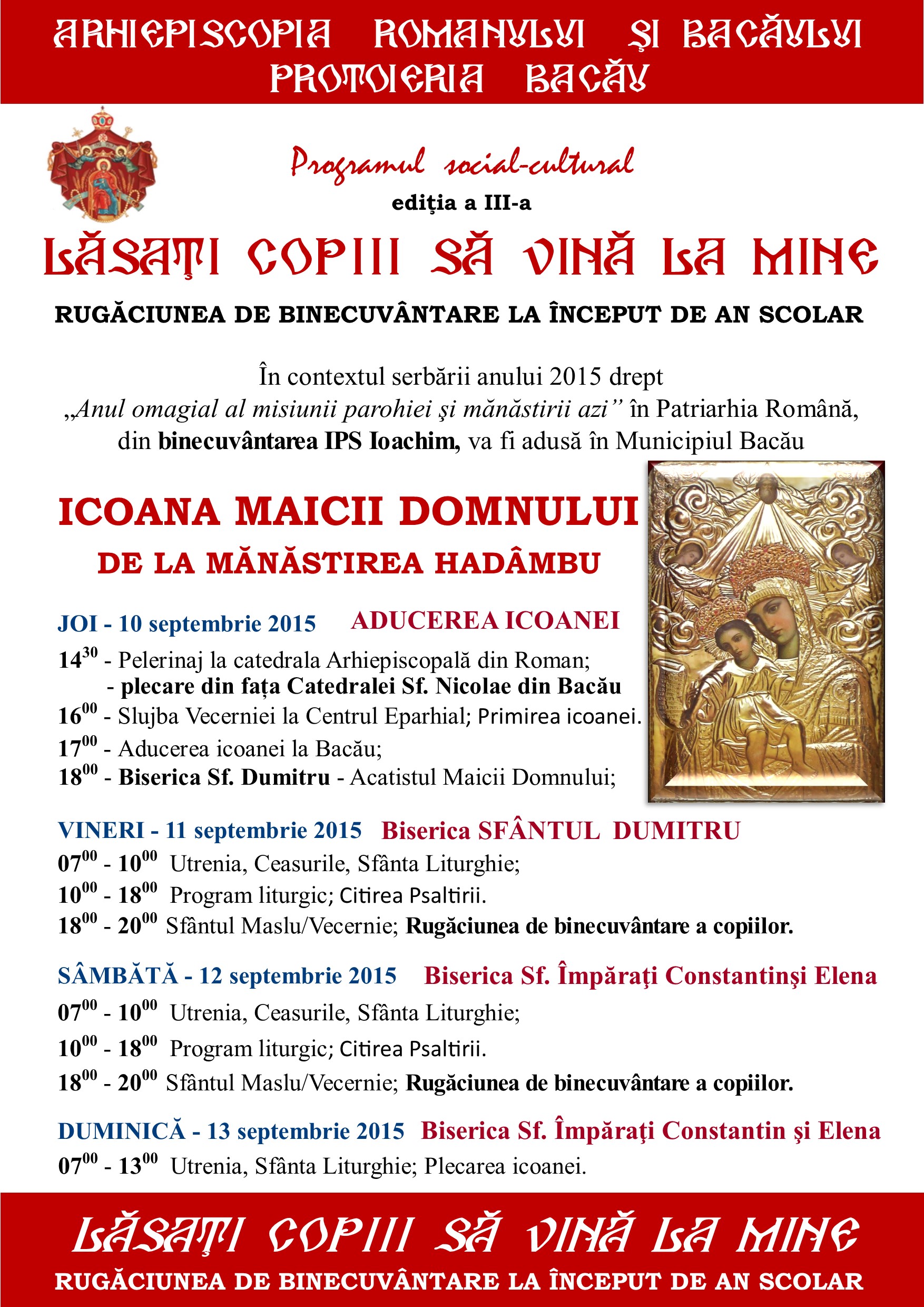 Manifestări religioase şi social-culturale la Bacău şi Moineşti