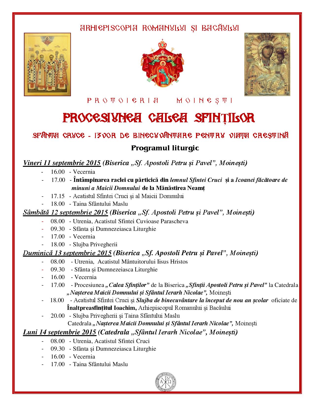 Manifestări religioase şi social-culturale la Bacău şi Moineşti