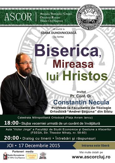 Părintele Constantin Necula conferențiază la Cluj Părintele Constantin Necula conferențiază la Cluj