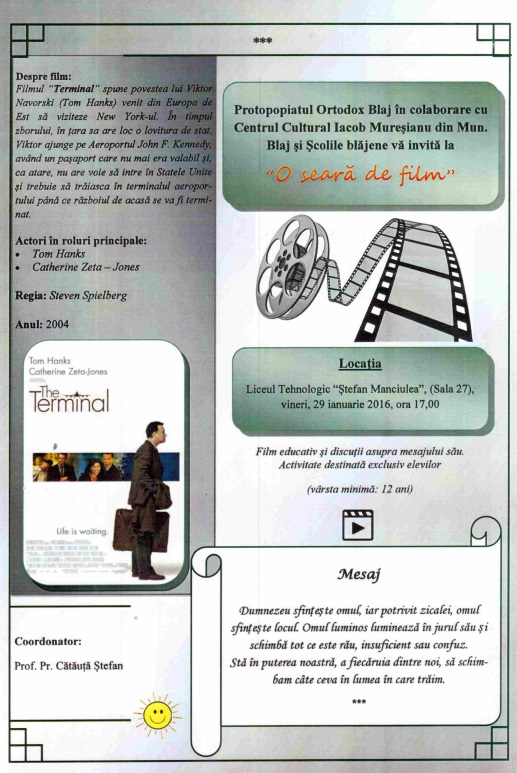 Seară de film pentru tinerii din Blaj