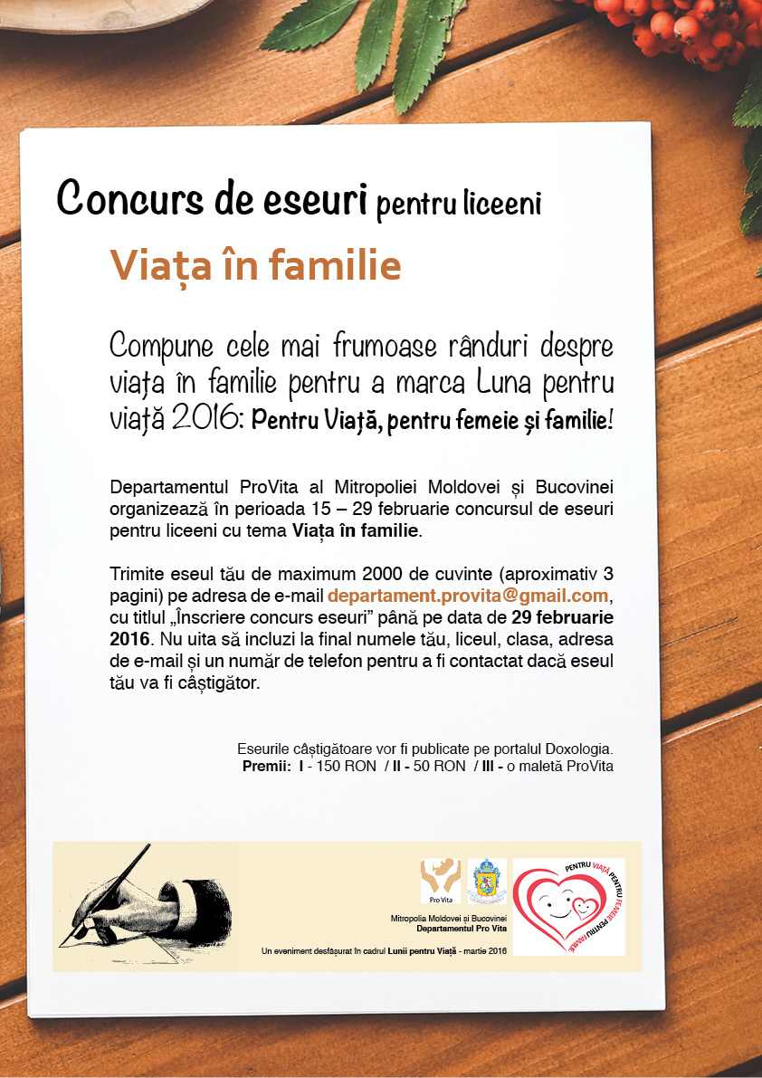 Luna pentru viaţă 2016, în Arhiepiscopia Iaşilor