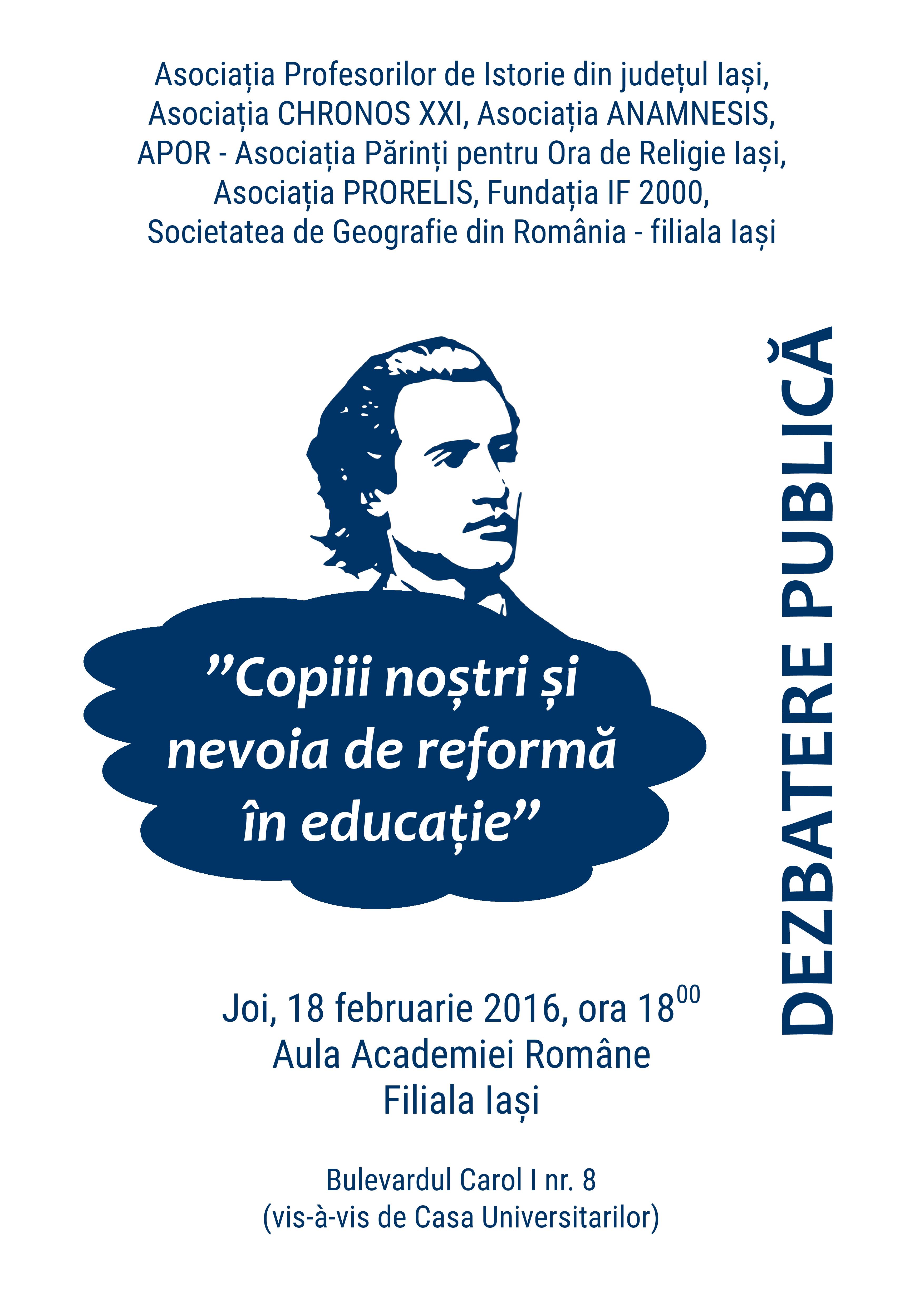 Dezbatere publică la Iași: „Copiii noștri și nevoia de reformă în educație”