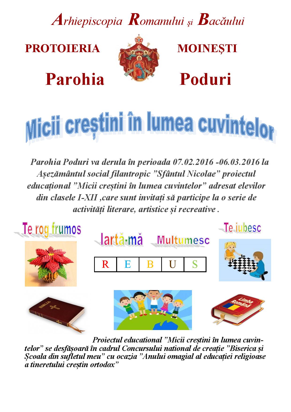 Tineretul creştin ortodox din Protopopiatul Moineşti implicat în proiecte dedicate Anului omagial al educaţiei religioase