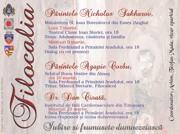 Manifestările „Filocalia” încep la Arad